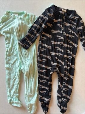 Kate Quinn Bamboo - Mint and Black Fox Print 2 pack bundle NB